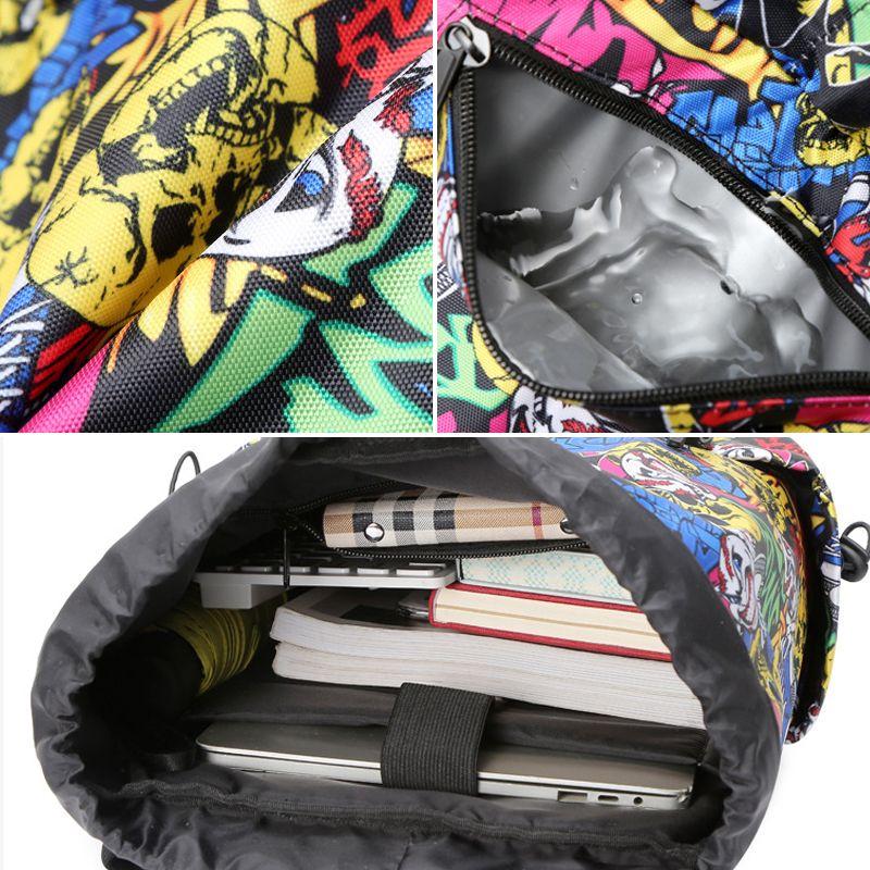 Travel backpack with space for a laptop - graffiti