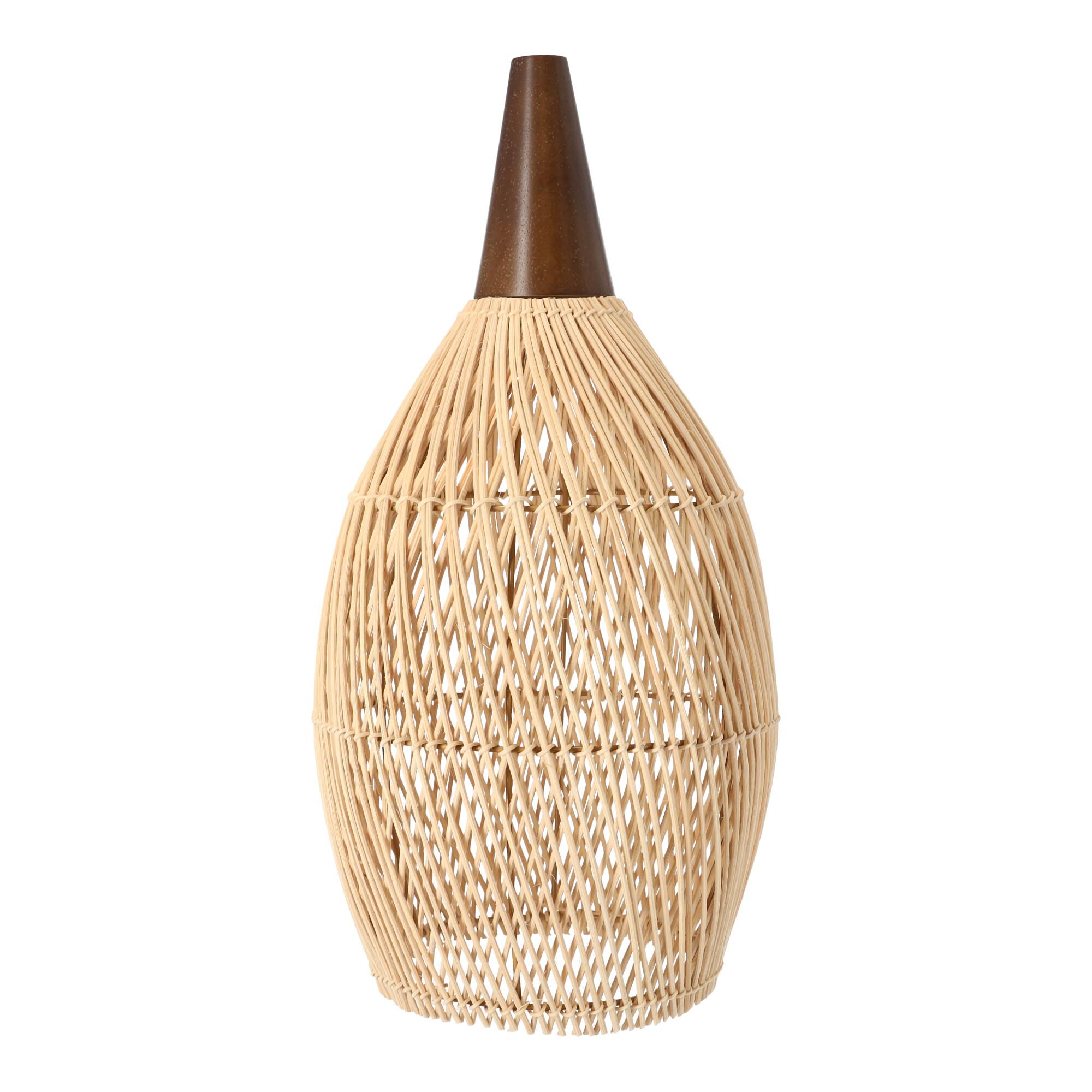 Rustic Style Rattan Pendant Lamp - 25 cm (Natural Color)