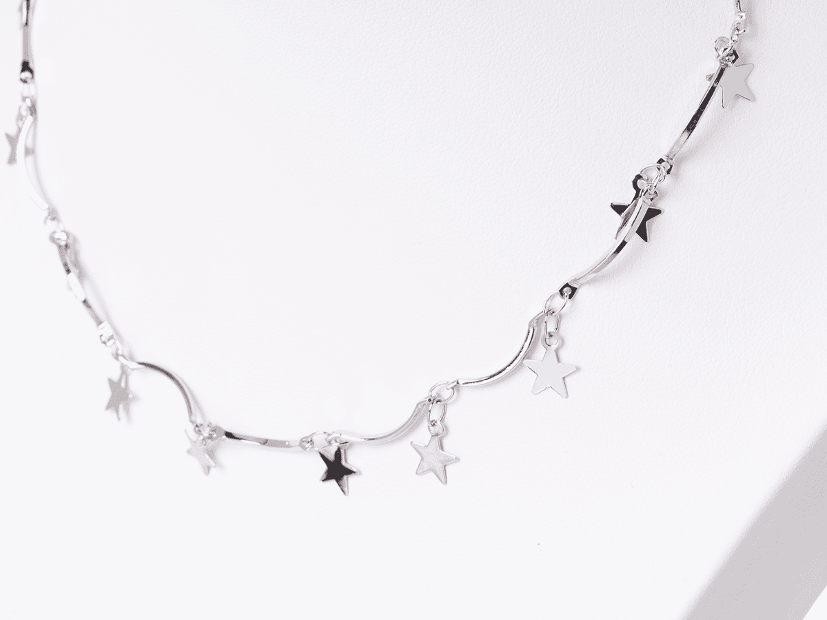 Necklace Chocker Stars - silver