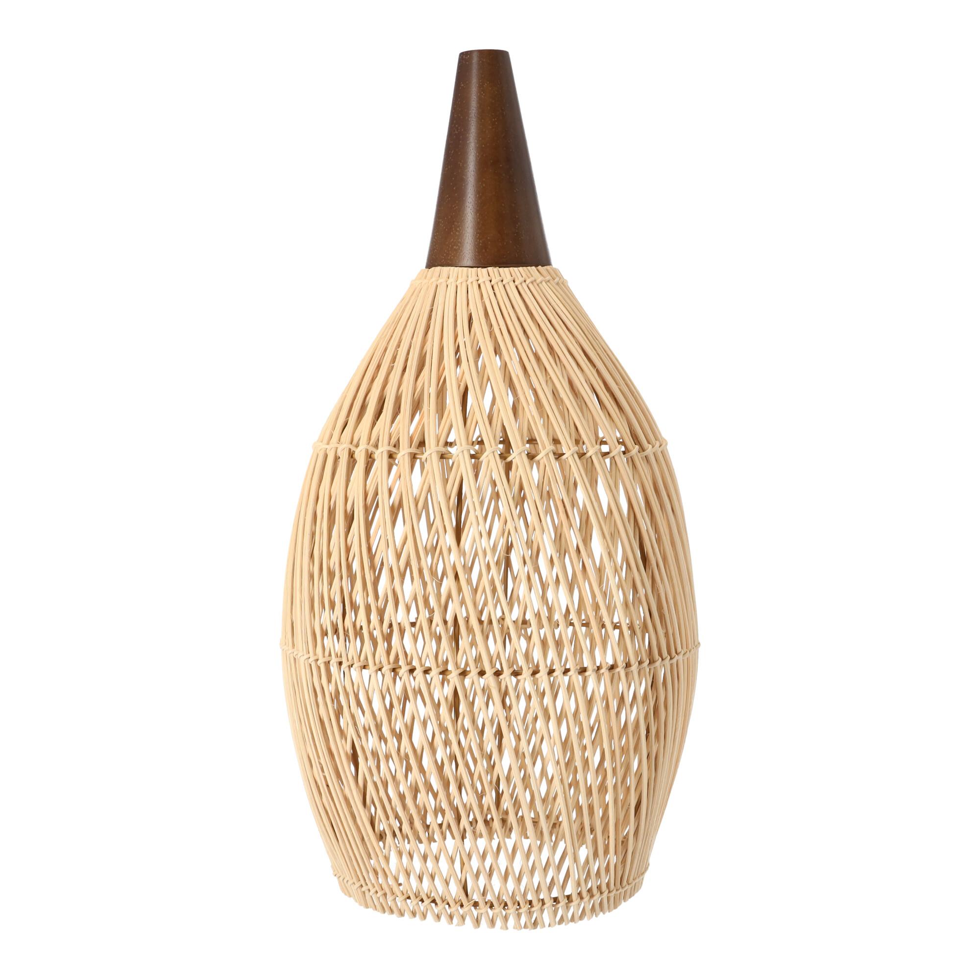 Rustic Style Rattan Pendant Lamp - 25 cm (Natural Color)