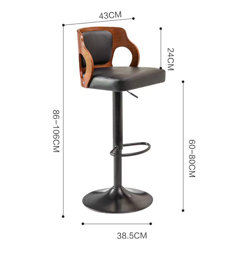 Stylish LOFT Bar Stool Black with Walnut Wood