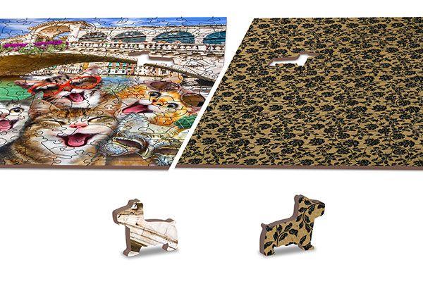 Wooden Puzzle with Figurines - Cats in Venice M 200 pieces