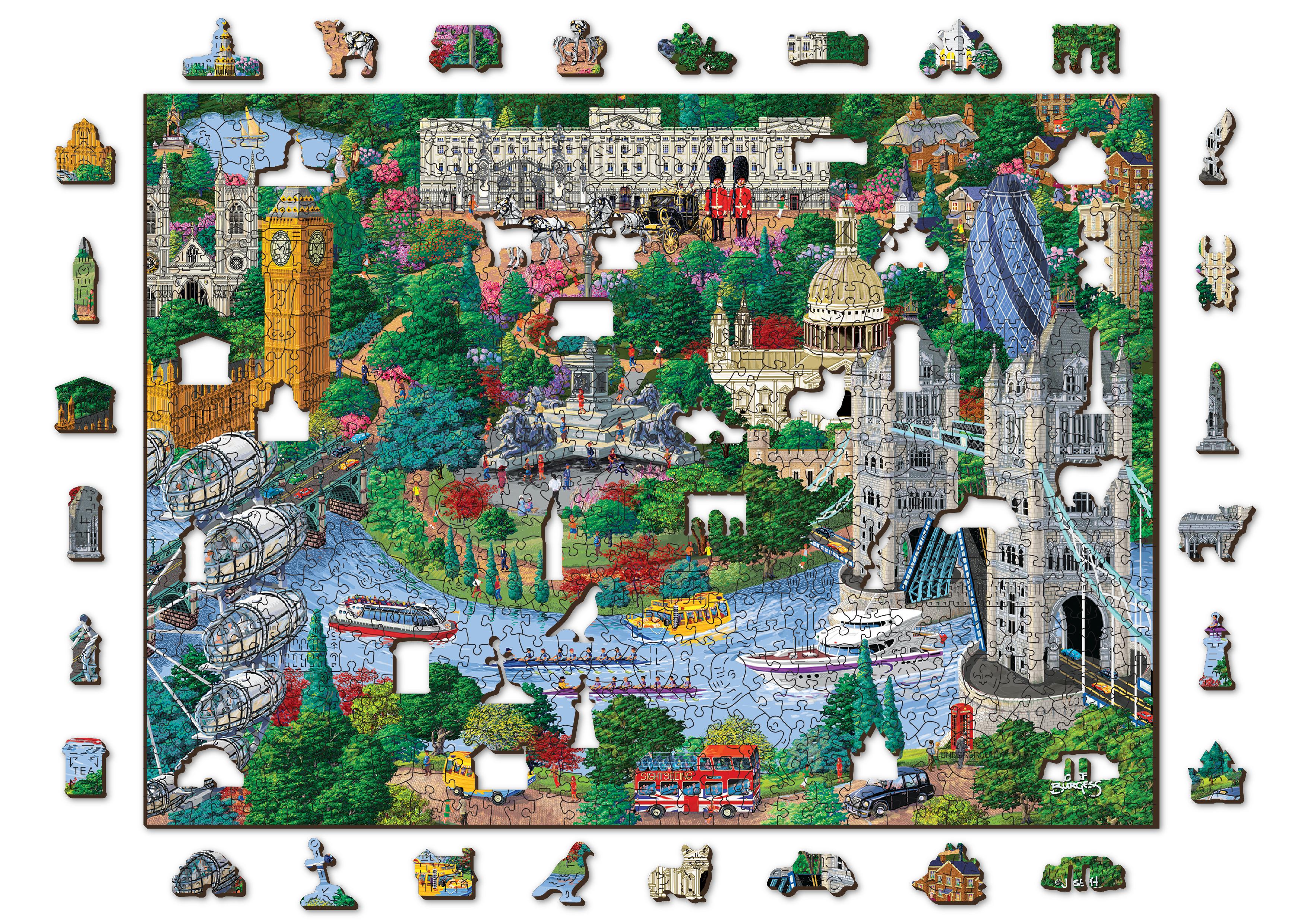 Wooden Puzzle with Figurines - London Landmarks