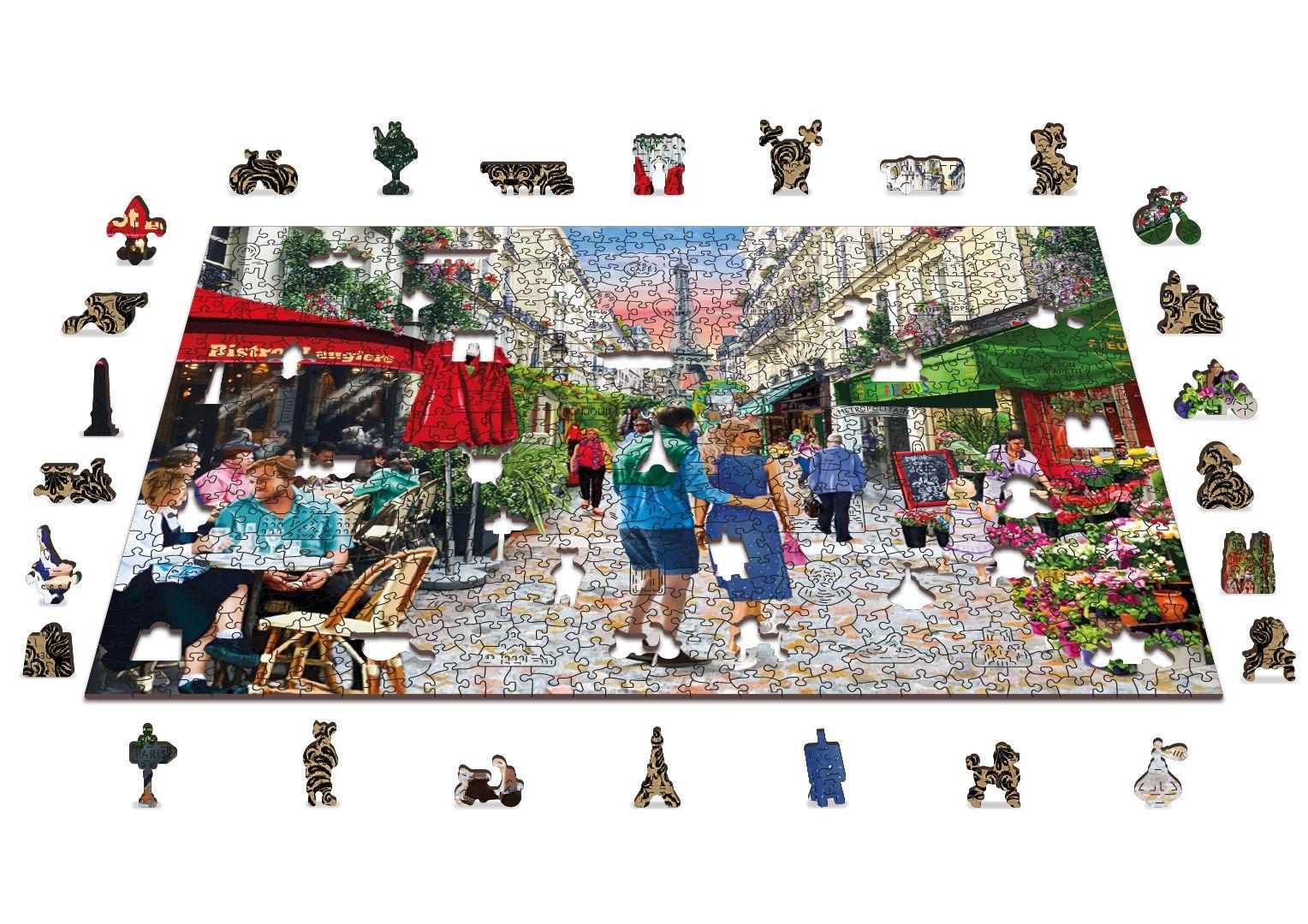Wooden Puzzle with Figurines - Bistro in Paris