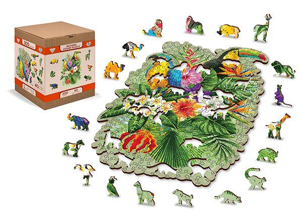 Wooden Puzzle with Figurines - Tropical Birds L 300 pieces