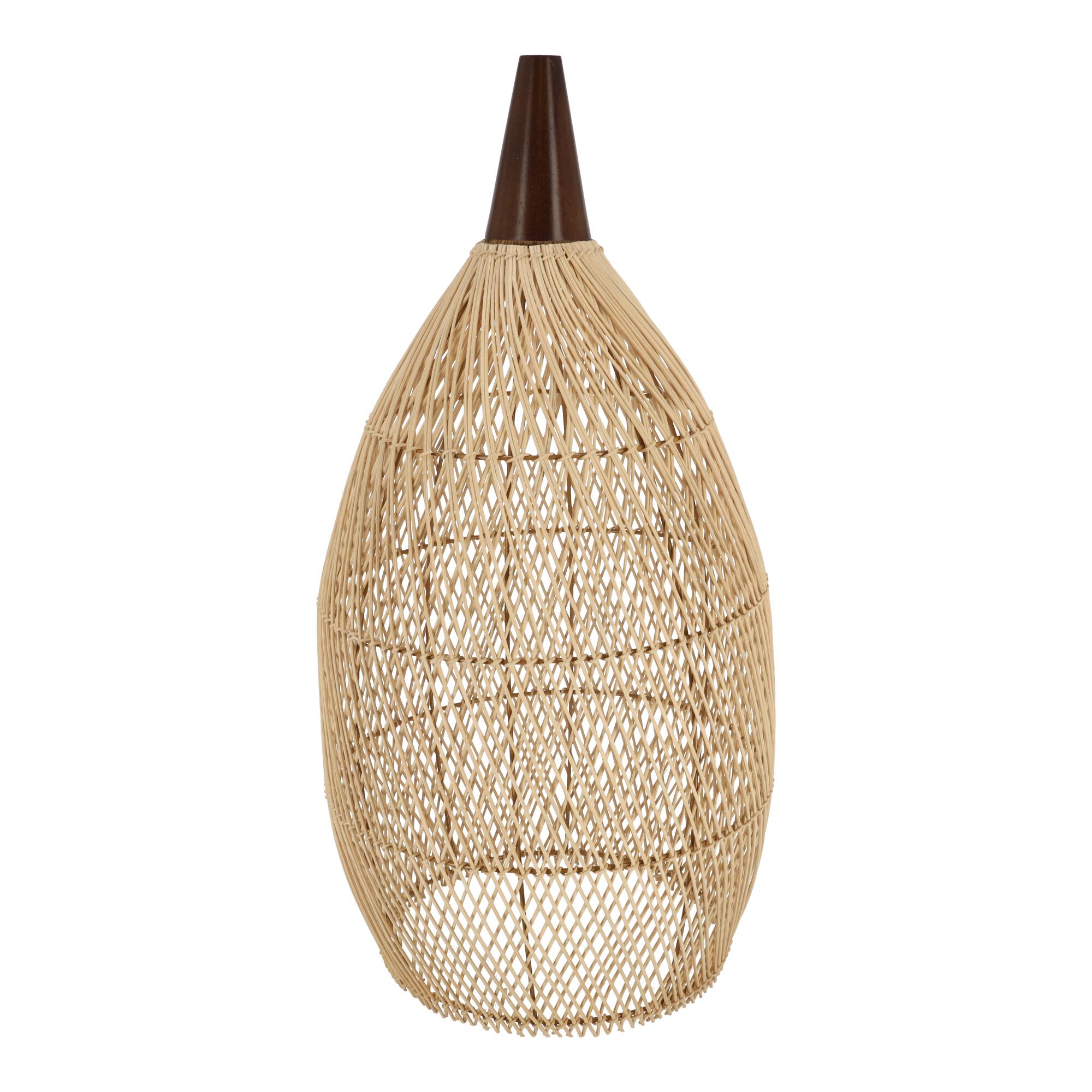 Rustic Rattan Pendant Lamp - 35 cm (Natural Color)