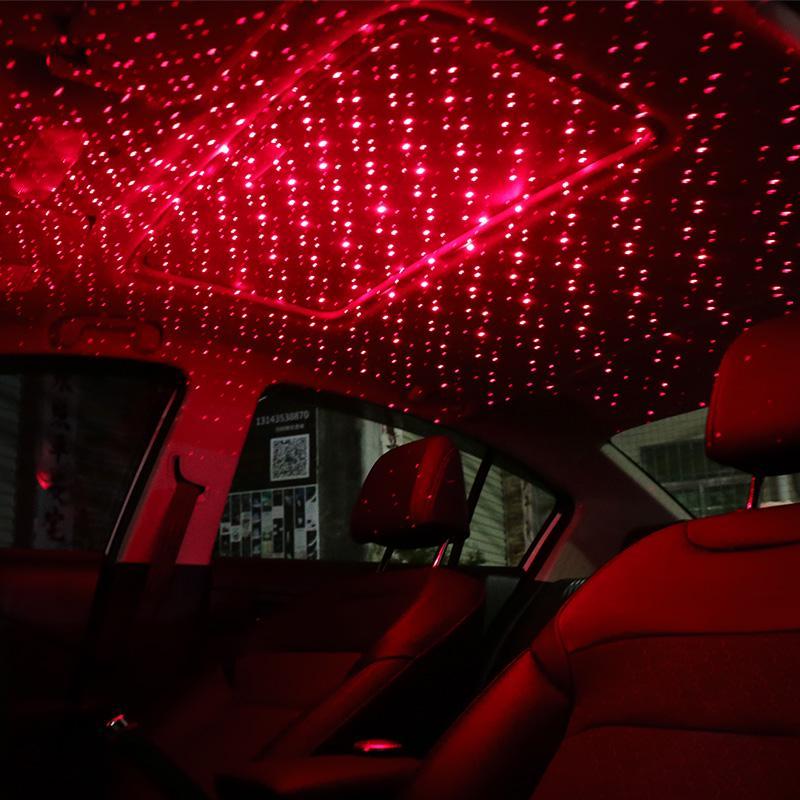 Projector USB for car and interior - star effect, red