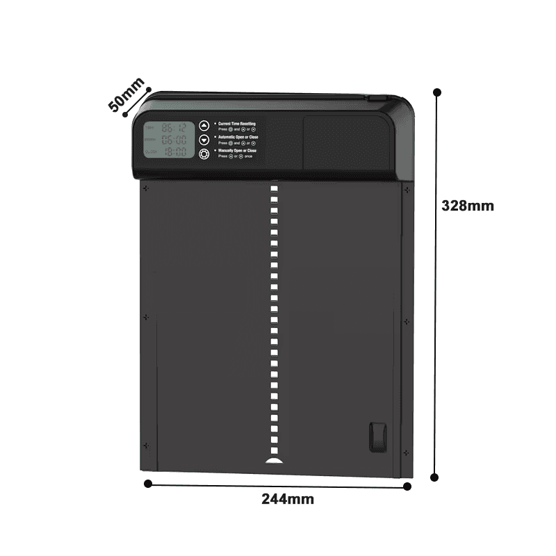 Automatic Chicken Coop Door with Timer - Black