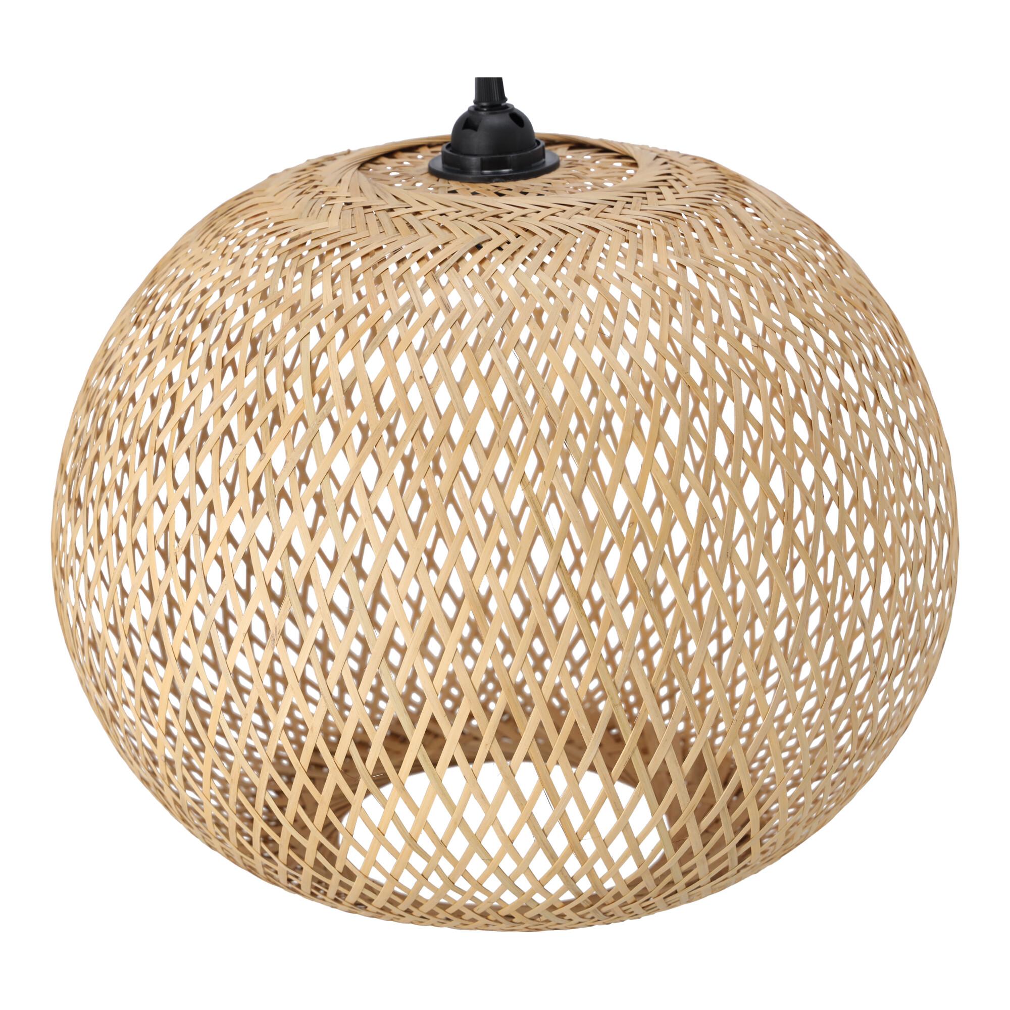 Bambusowa lampa wisząca w kształcie kuli – 40 cm (naturalny kolor)