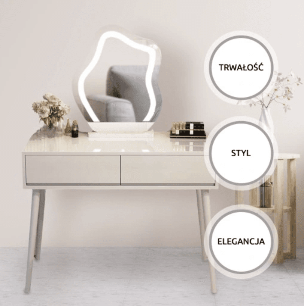 Dressing table in French style / furniture set, top 80 cm - white color