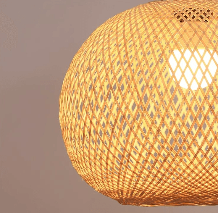 Bamboo Pendant Lamp in Sphere Shape – 40 cm (Natural Color)