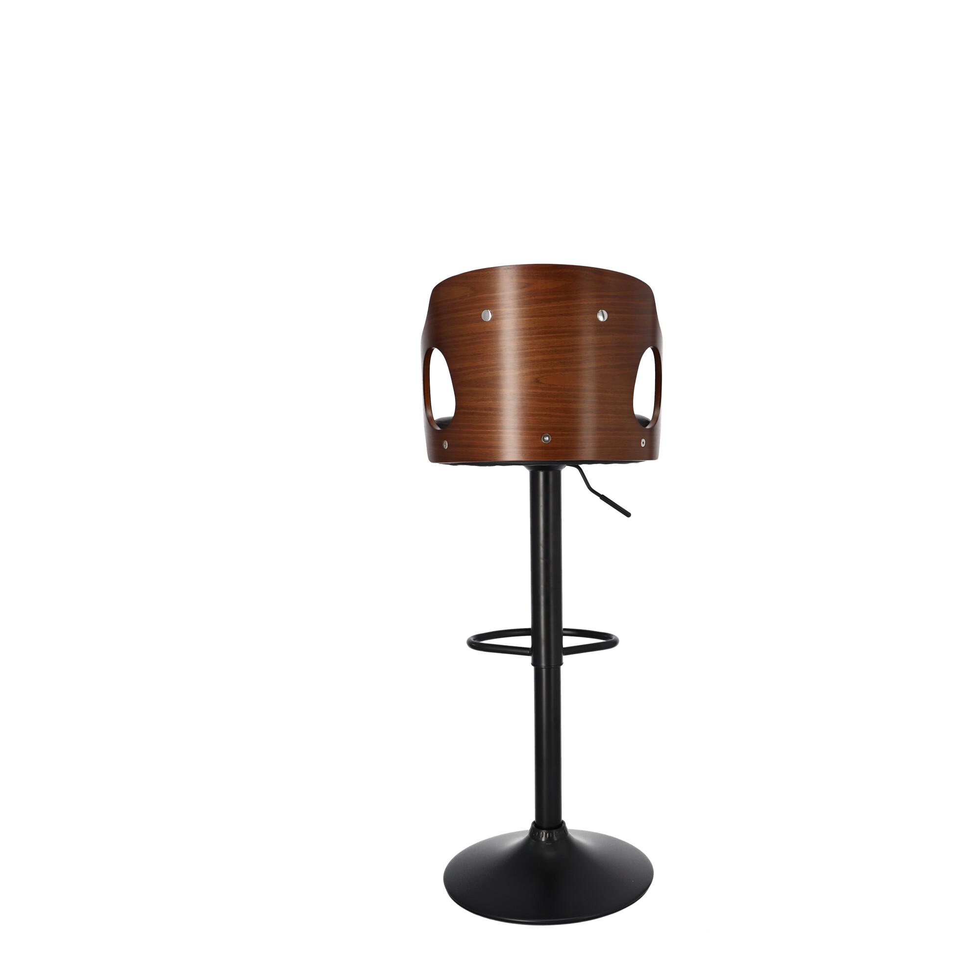 Stylish LOFT Bar Stool Black with Walnut Wood