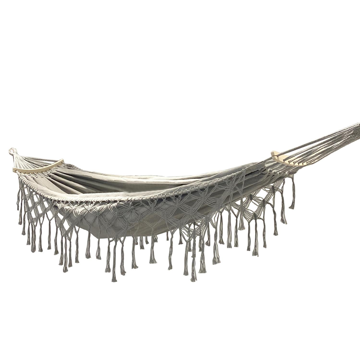 Boho Cotton Garden Hammock with Fringes