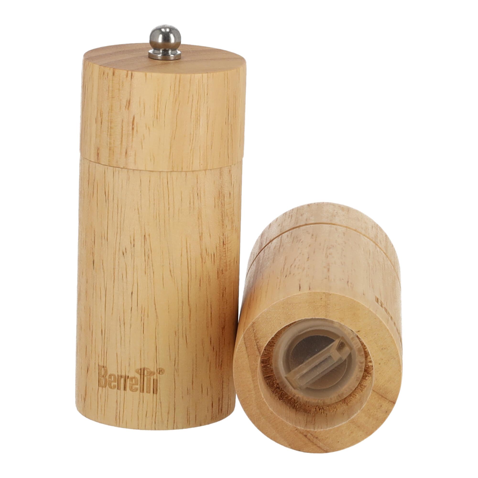 BERRETTI Salt Shaker and Pepper Mill - Rubberwood 5x11 cm