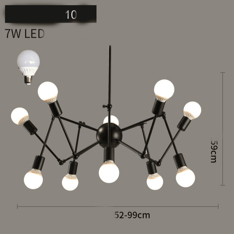 ceiling lamp Reto spider chandelier - 10-armed