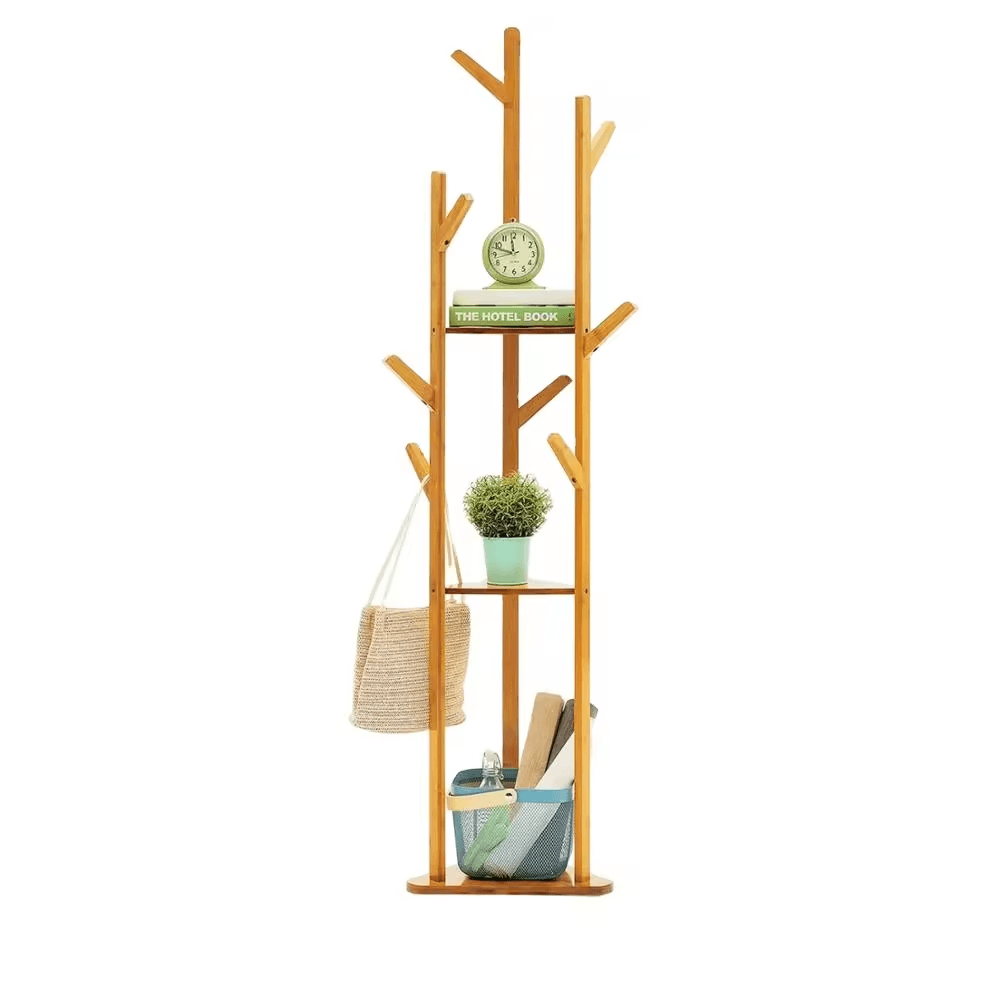 Bamboo Hat and Coat Rack in Tree Shape - 165 cm