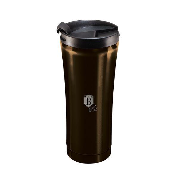 BERLINGER HAUS thermal mug BH/6821 Metallic Line Shiny Black Edition, brown, metallic