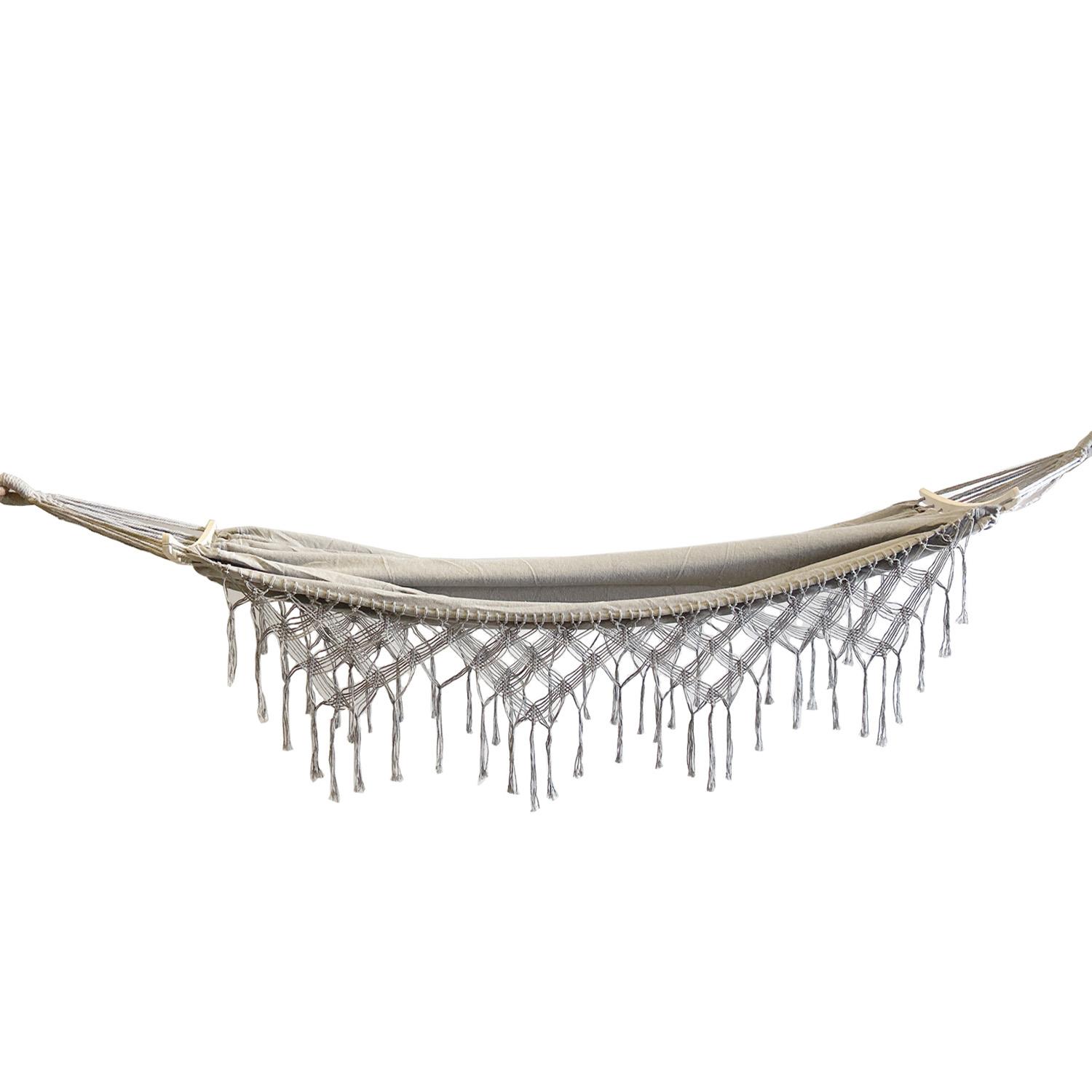 Boho Cotton Garden Hammock with Fringes