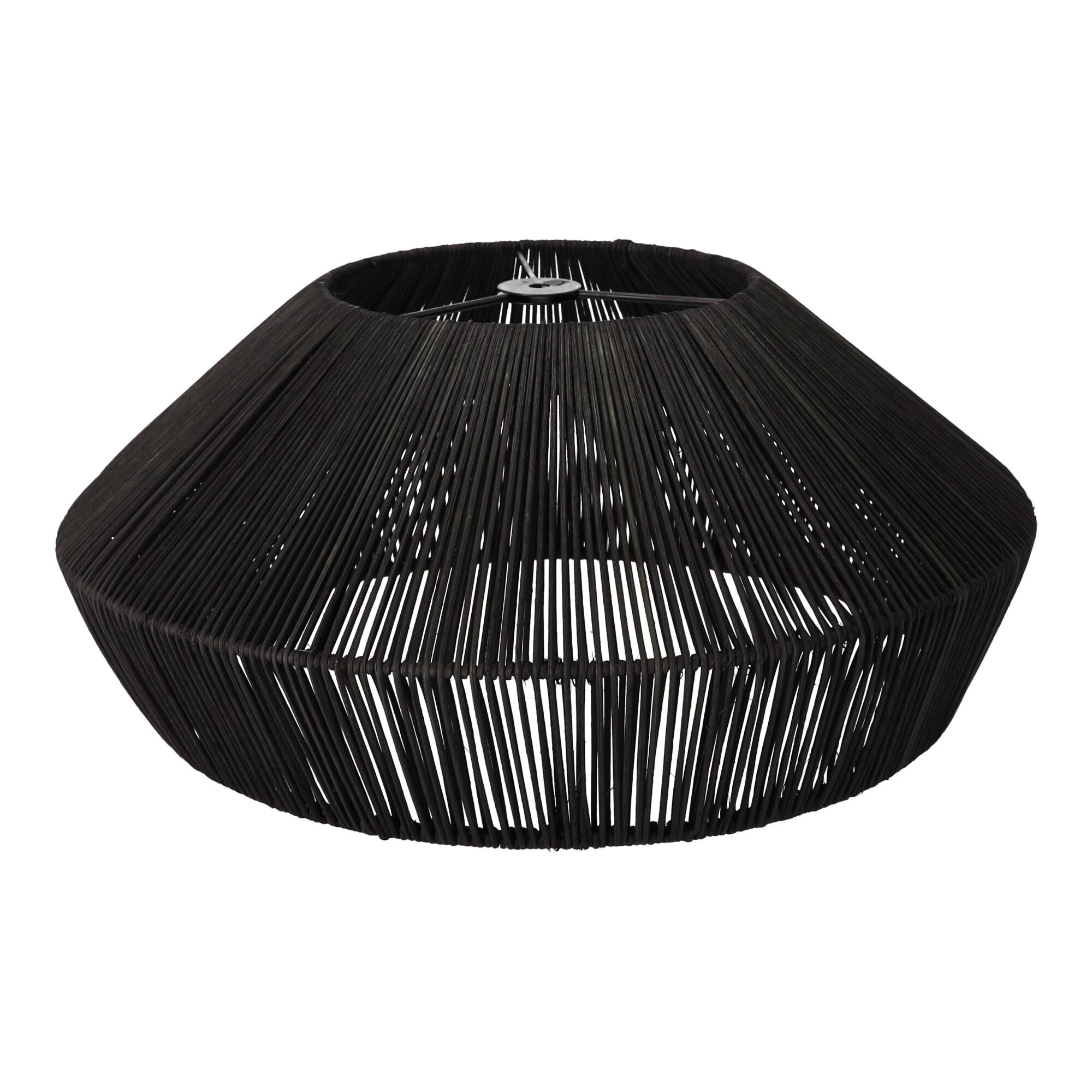 Lampa naturalna rattanowa wisząca - 50 cm (czarna)