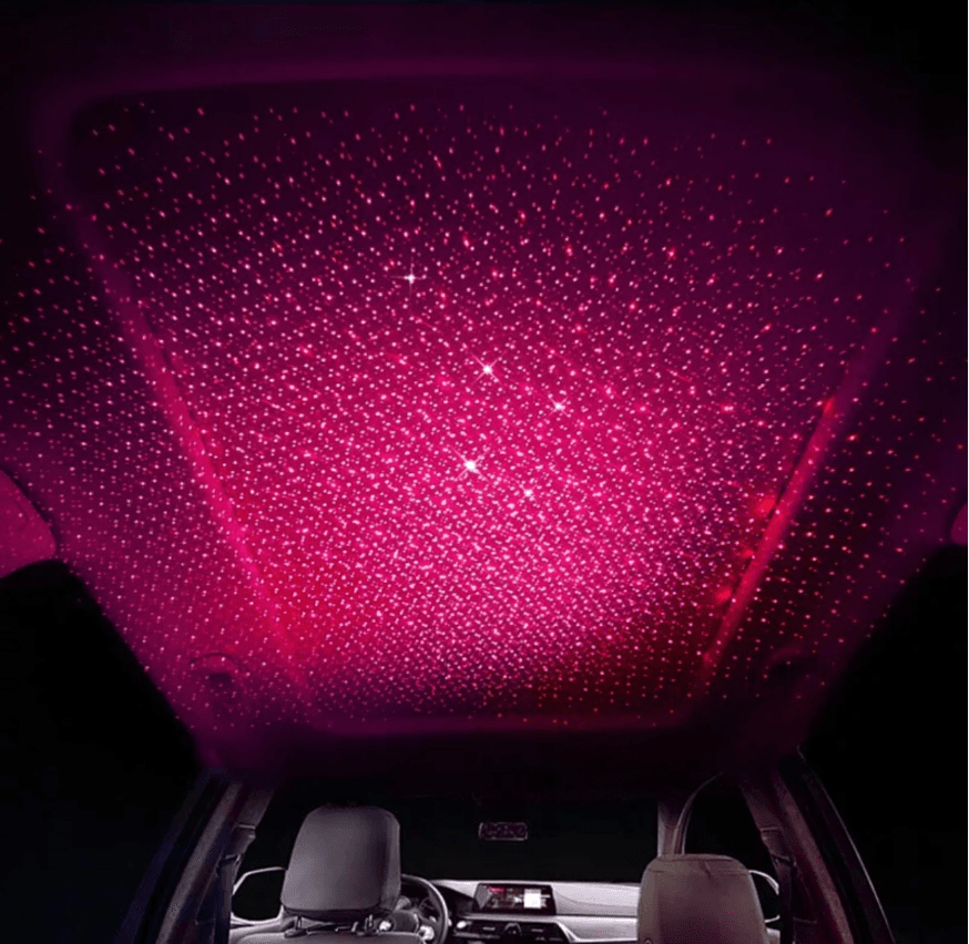 Projector USB for car and interior - star effect, red