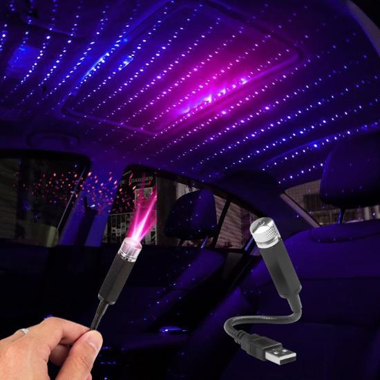 Projector USB for car and interior - star effect, blue/purple