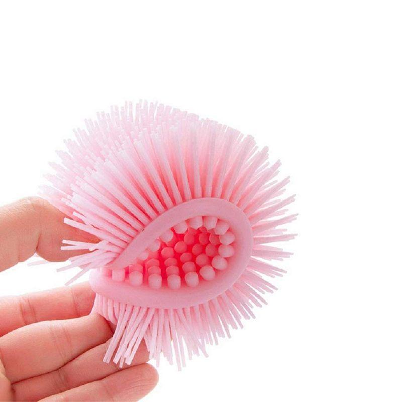 Silicone brush for washing children - pink
