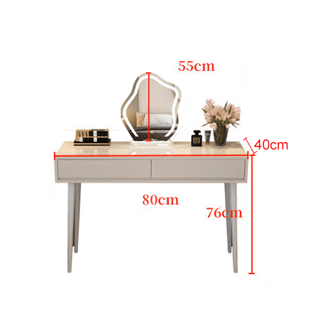 Toaletka kosmetyczna w Stylu Francuskim / komplet mebli blat 80 cm - kolor biały