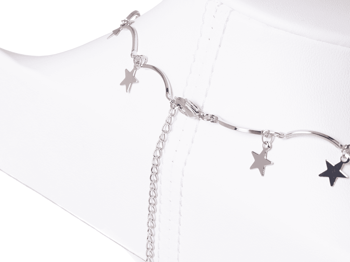 Necklace Chocker Stars - silver