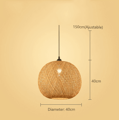 Bamboo Pendant Lamp in Sphere Shape – 40 cm (Natural Color)