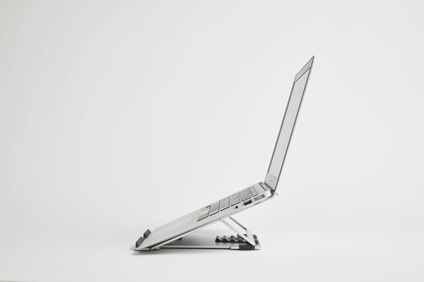 Aluminum portable laptop stand POUT EYES 3 ANGLE grey