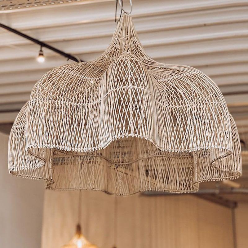 Premium Woven Rattan Pendant Lamp - 60 cm (Natural Color)