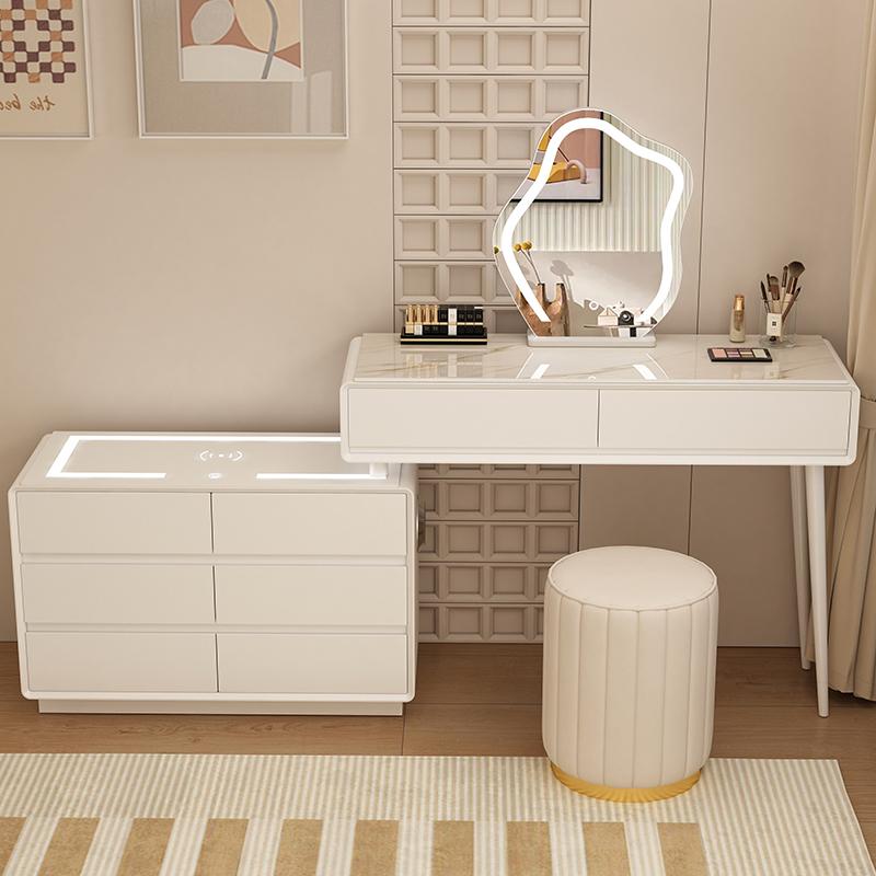 Dressing table with induction charger/ Furniture set, Laura - 100 cm - white