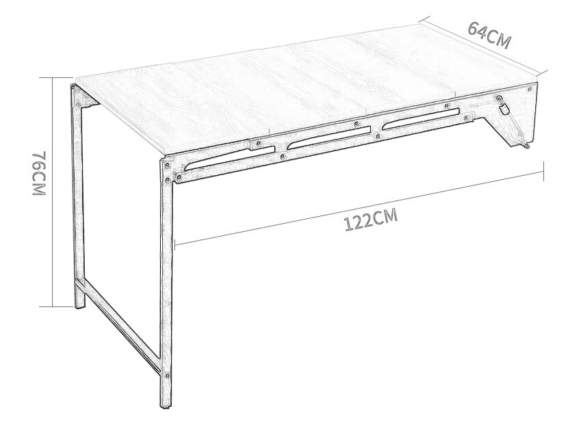Convertible folding dining table wall mounted shelf- Black walnut colo