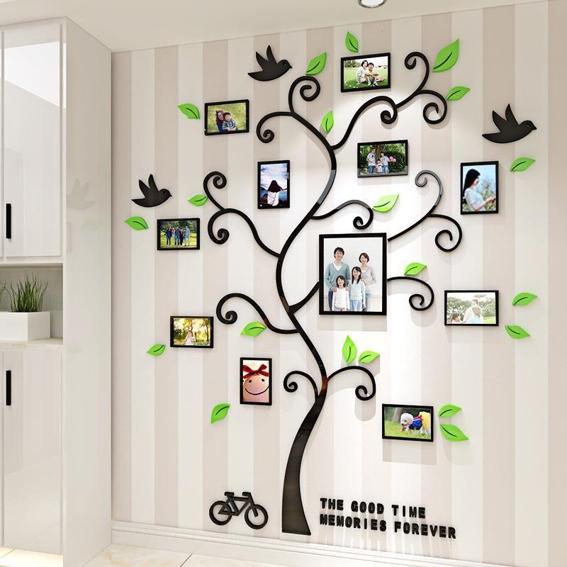 Self-adhesive wall sticker 3D - tree with places for a photo