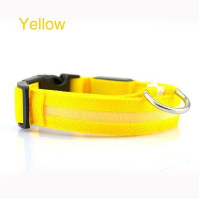 LED dog collar, size XS - yellow