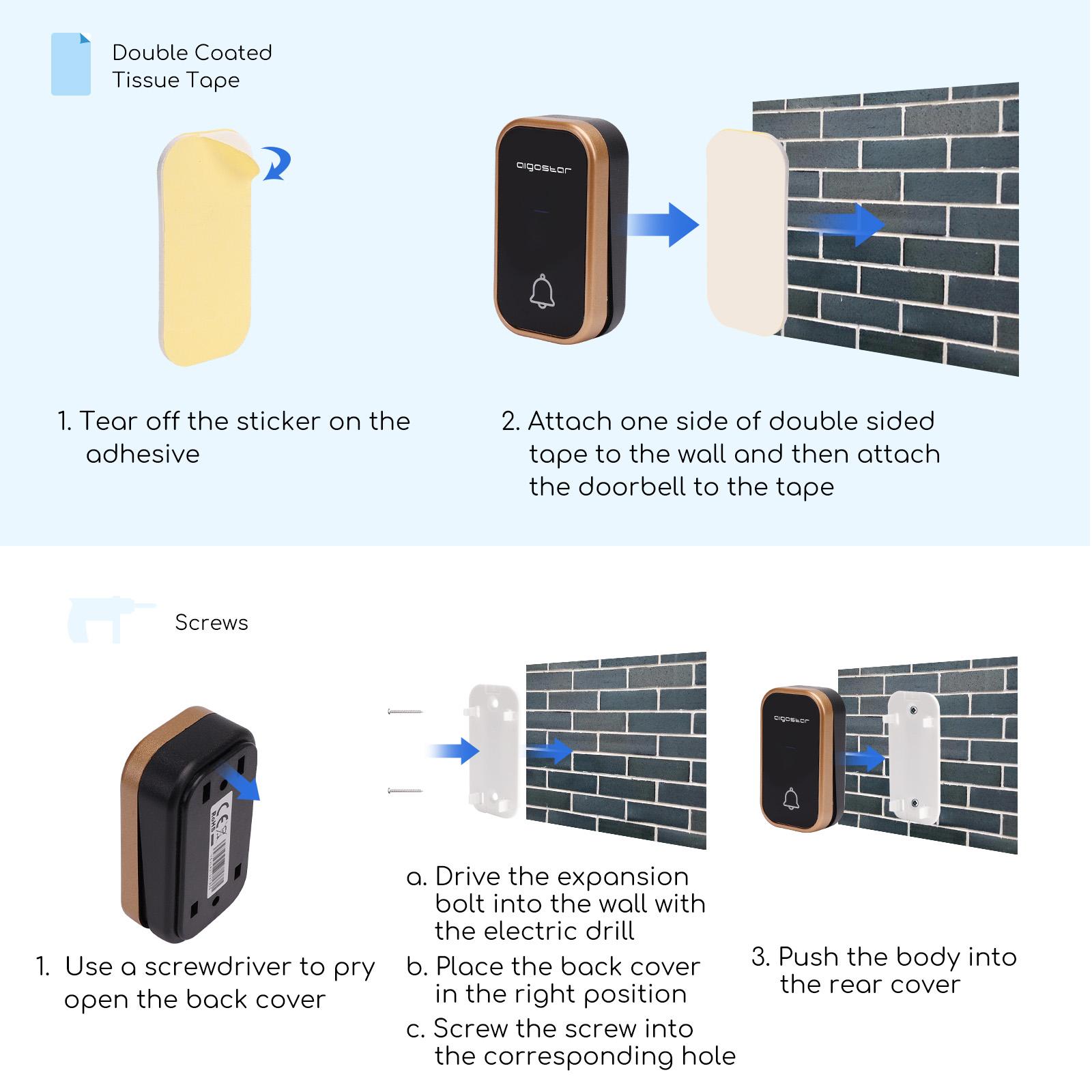 Self-powered wireless AC doorbell