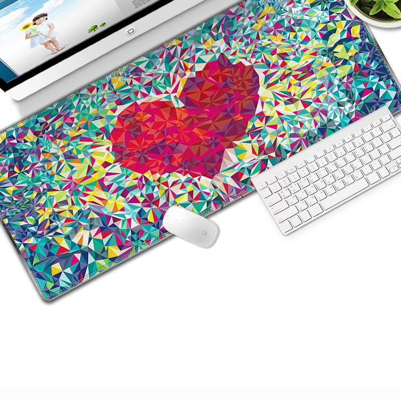 Gaming mouse and keyboard pad for players size 30x80cm - heart