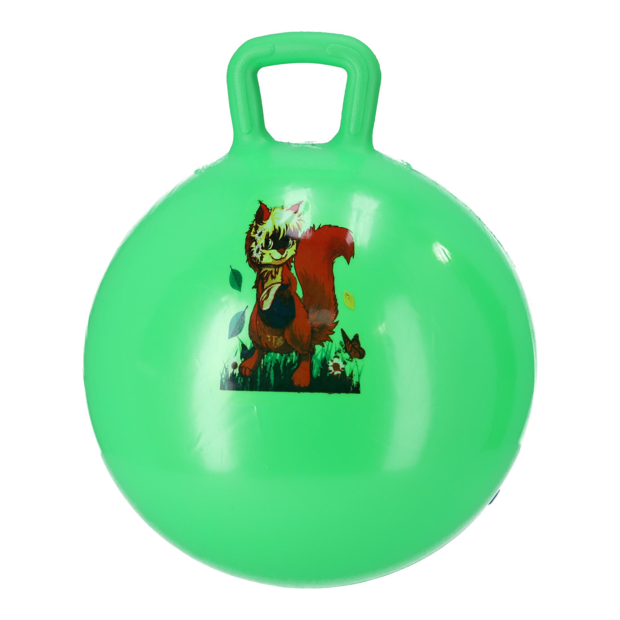 Jumping ball, jumper for children with handles - green