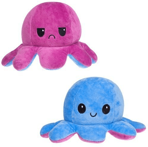 Octopus double-sided mascot 30 cm - pink & dark blue