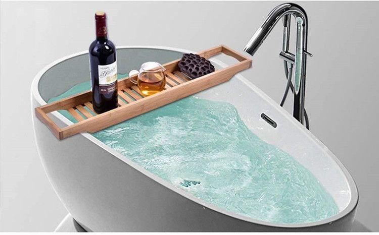 Bamboo bath tray for the bathtub / Bathroom shelf for the bathtub / Overlay for the bathtub