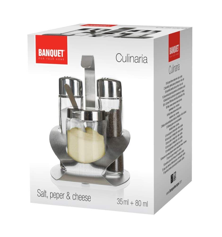 Salt & pepper shaker + CULINARIA cheese container, 4 pc.