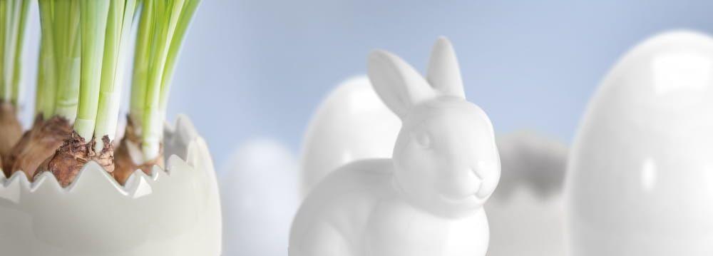 Ceramic rabbit figurine - silver - EASTER collection