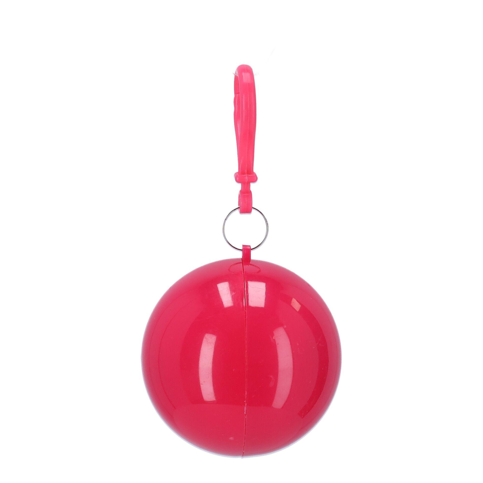 Cloak, rain cape in a ball with carabiner - pink