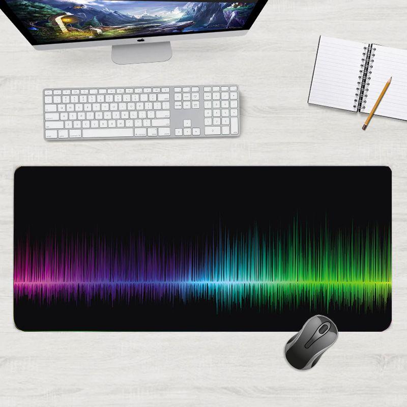 Gaming mouse and keyboard pad for players size 50x100cm - sound waves