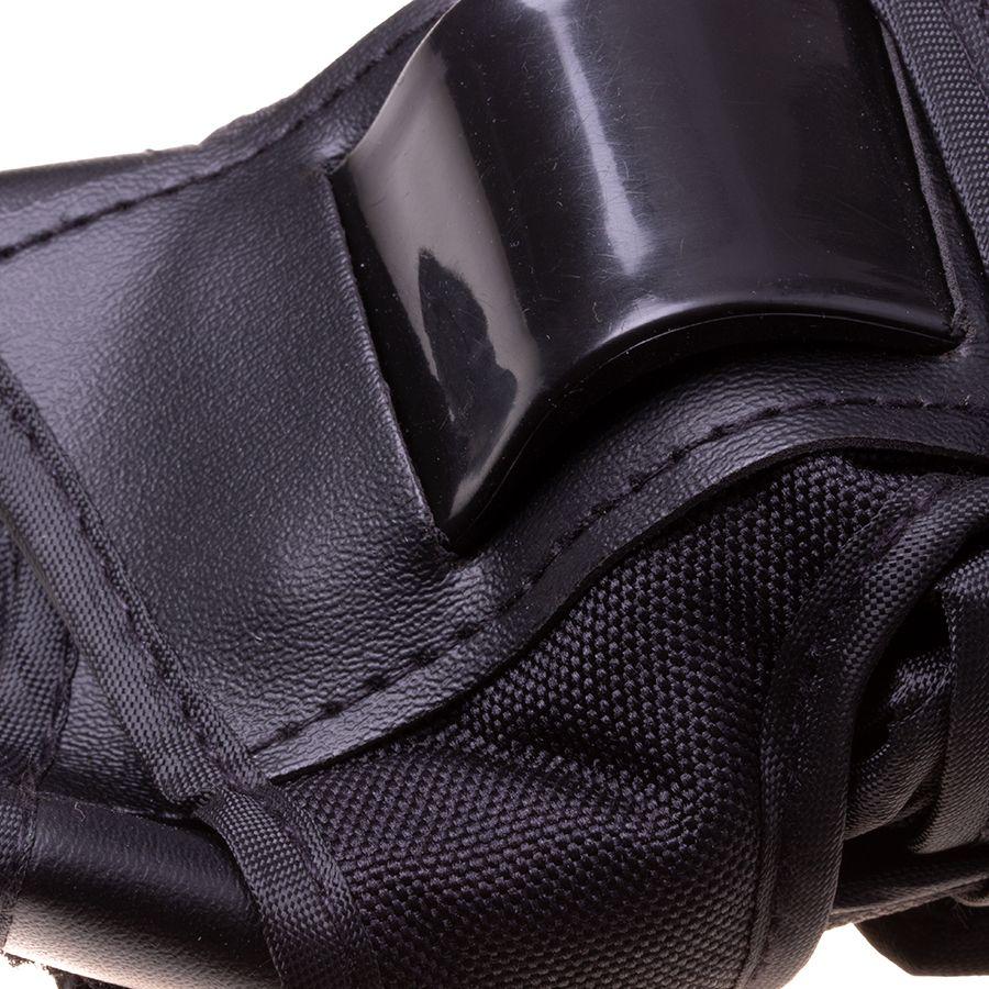 Helmet + protectors for roller, skateboard, bike - black, size M