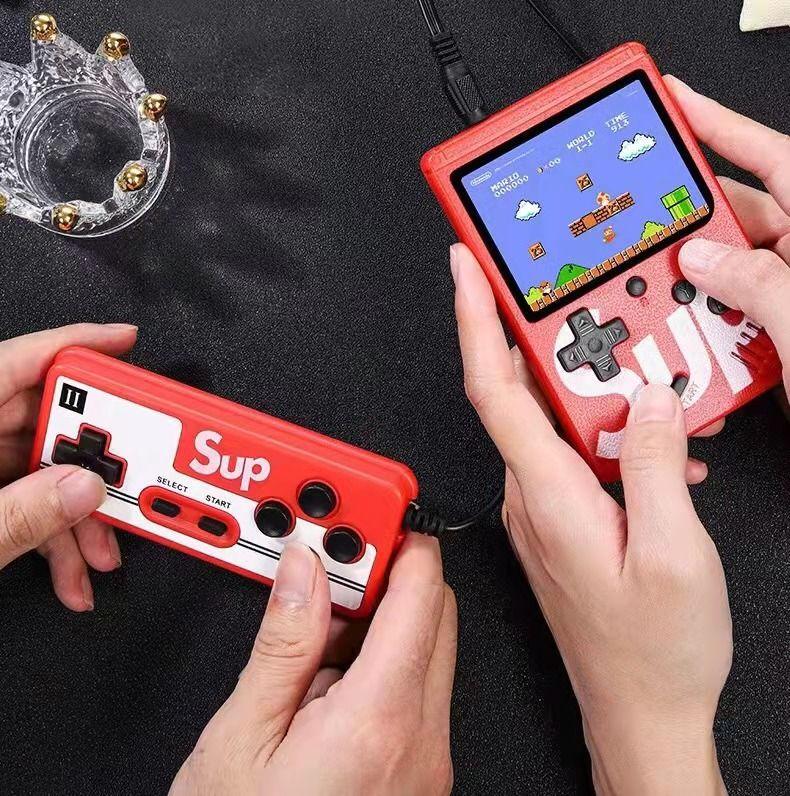 Mini handheld console SUP 400 games - red (for dwo players)