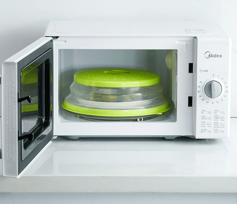 Folding lid / silicone cover for microwave oven - green