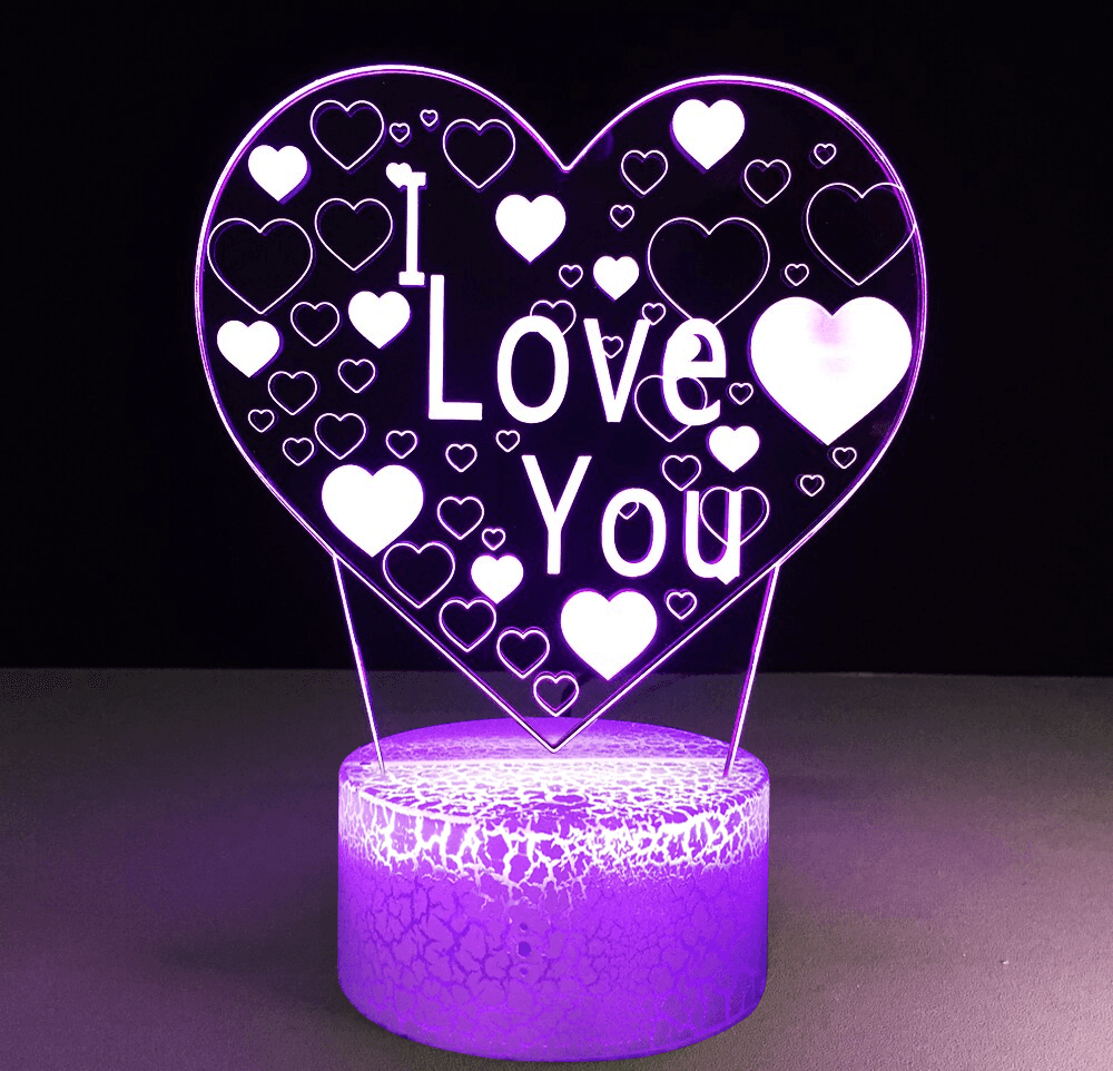 Lampka nocna 3D LED "I Love you" Mała Halogen