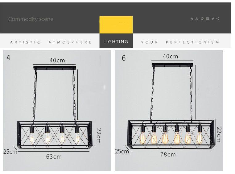 Lampa wisząca industrialna / Żyrandol Loft - 6 punktów oświetleniowych