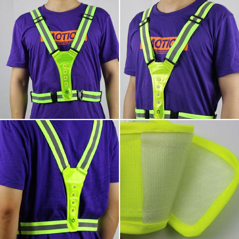 Reflective LED harness - green